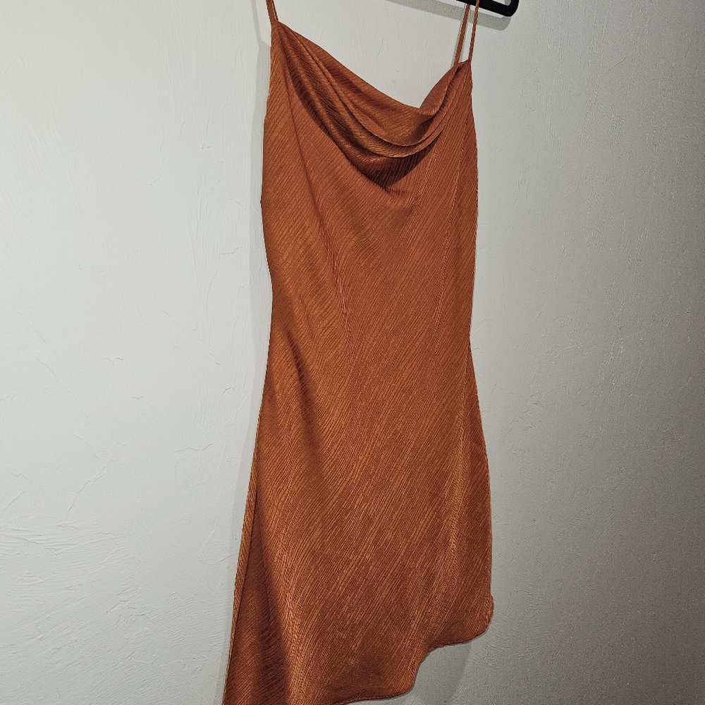 House of Harlow x REVOLVE Party Ira Mini Dress Burnt Orange Women's Size Small - Picture 6 of 16
